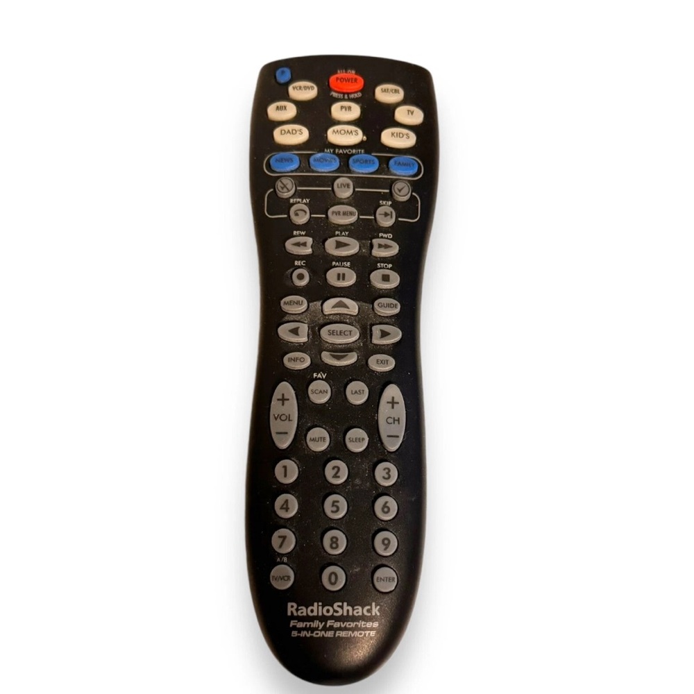 Radio Shack 5 in 1 Family Favorites Remote Control 15-2200 - TESTED - DD-4822